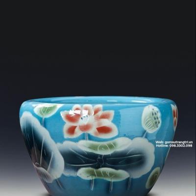 ANH SỨ HỌA TIẾT HOA SEN VẼ TAY